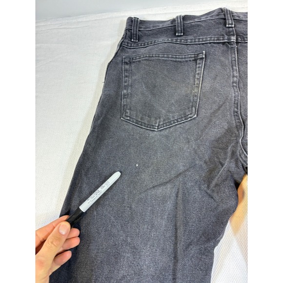 Vintage Rustler Black Jeans Mens 34x34 Straight Leg Distressed Y2K Western - Picture 7 of 16